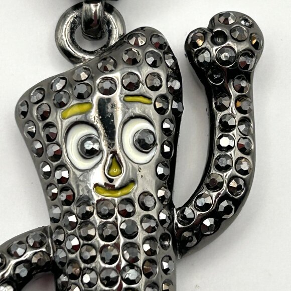 Vintage Gumby Rhinestone Pendant Sparkling Crystal Pop Culture Character Jewelry - Picture 2 of 14